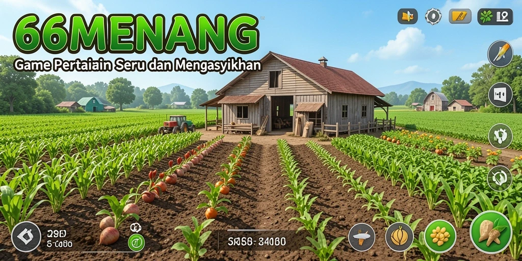Screenshot gameplay 66MENANG dengan aktivitas bertani yang seru.