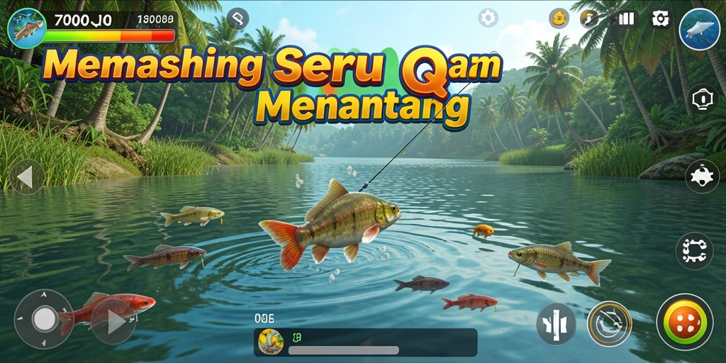 Screenshot utama 700Q menampilkan aksi memancing yang mendebarkan.