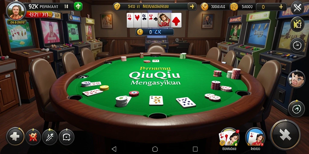 Screenshot utama 9ZK menampilkan gameplay QiuQiu yang seru.
