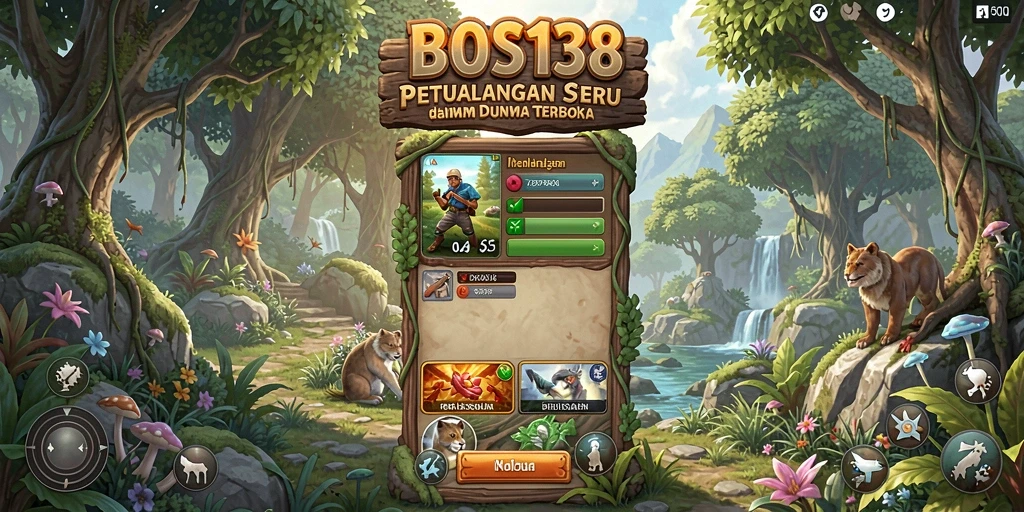Screenshot gameplay BOS138 menampilkan petualangan seru di dunia terbuka.