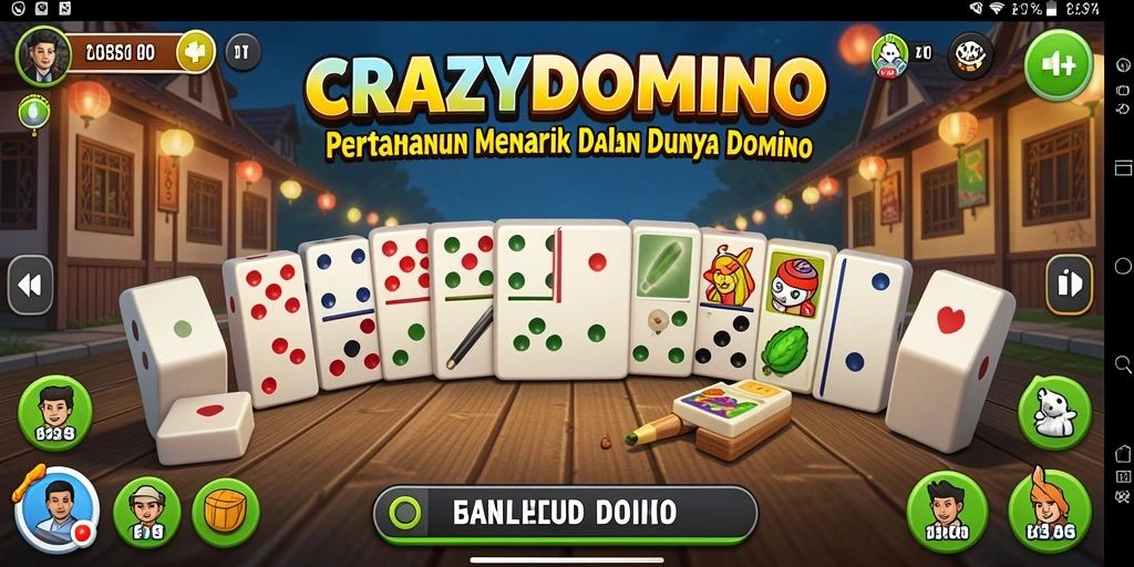 Screenshot gameplay <strong>CRAZYDOMINO</strong> yang menunjukkan menara bertahan dari serangan musuh.