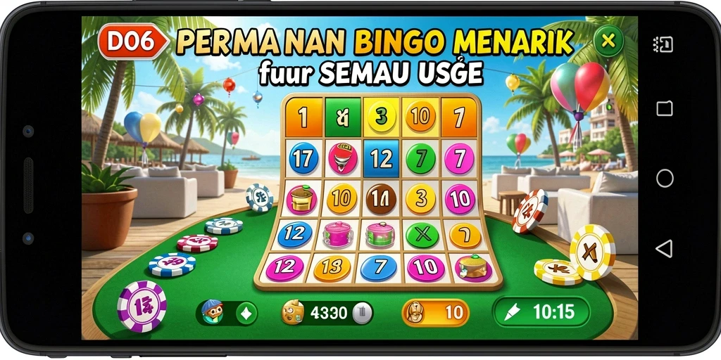 Tampilan menarik dalam gameplay D06 Bingo yang seru.