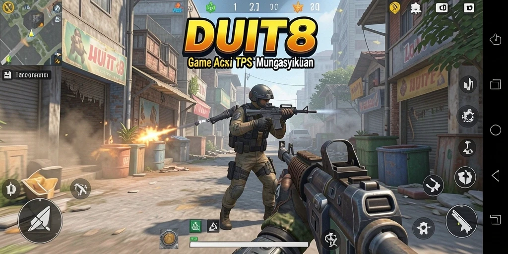Tampilan gameplay seru dalam DUIT8 dengan aksi penuh adrenalin.