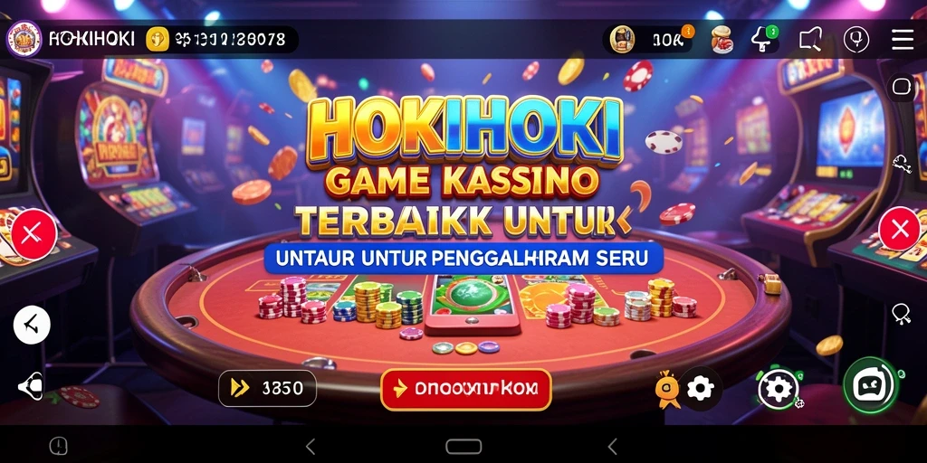 Tampilan gameplay HOKIHOKI dengan fitur-fitur kasino menarik.