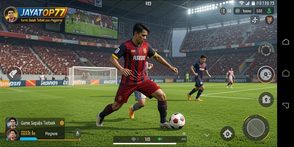 Tampilan gameplay menarik dari JAYATOP77 yang menguji keterampilan sepak bola.