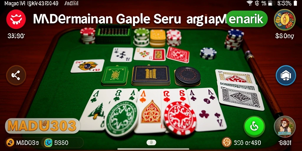 Tampilan permainan Gaple yang seru dan interaktif di MADU303.