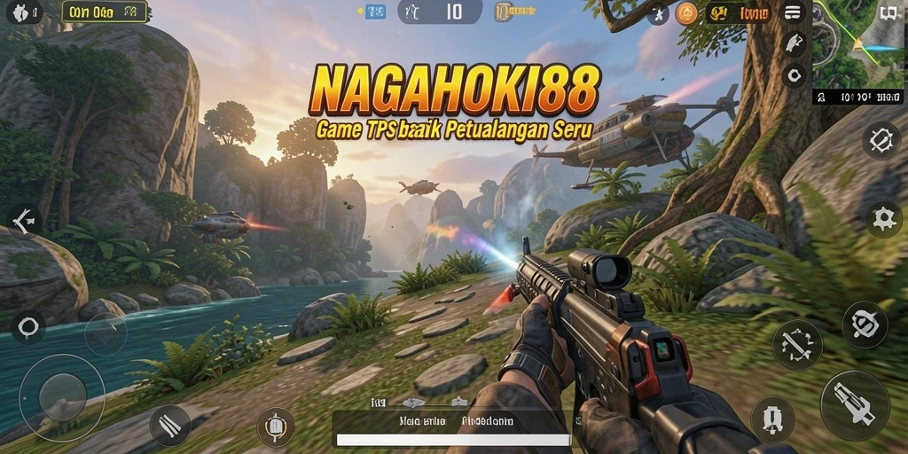 Screenshot NAGAHOKI88 menunjukkan momen pertempuran epik di game TPS.