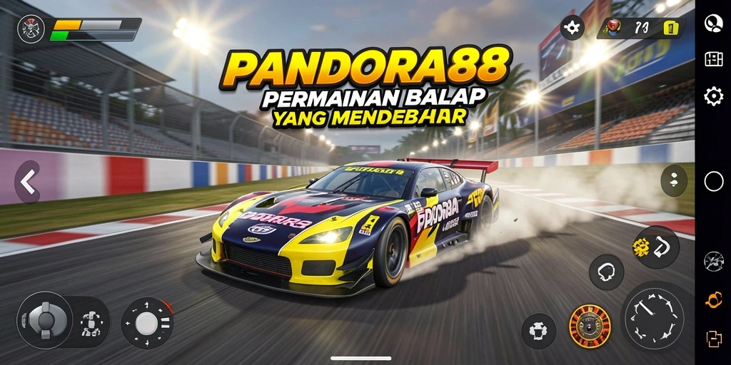 Screenshot menunjukkan aksi balap yang mendebarkan di PANDORA88.