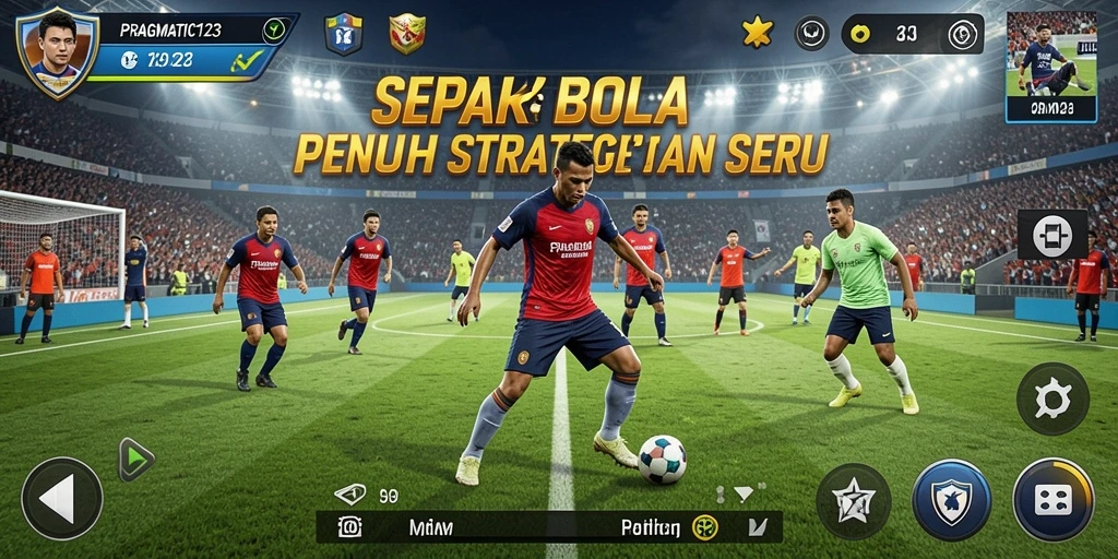Tampilan gameplay PRAGMATIC123 dengan aksi sepak bola yang seru.