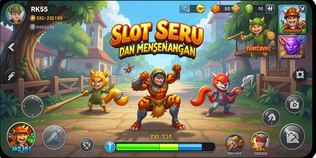 Screenshot gameplay RK55 menampilkan keseruan permainan Slot yang menarik.