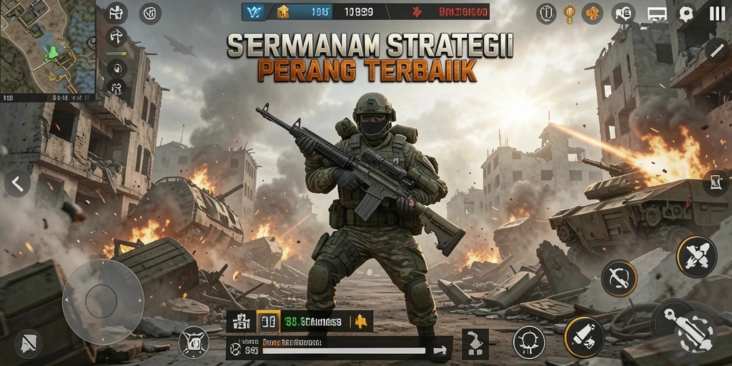 Tampilan gameplay V89 dengan strategi pertempuran yang mendebarkan.