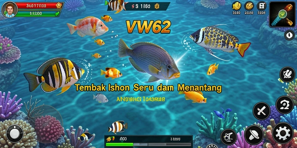 Screenshot permainan menampilkan aksi tembak ikan yang seru.